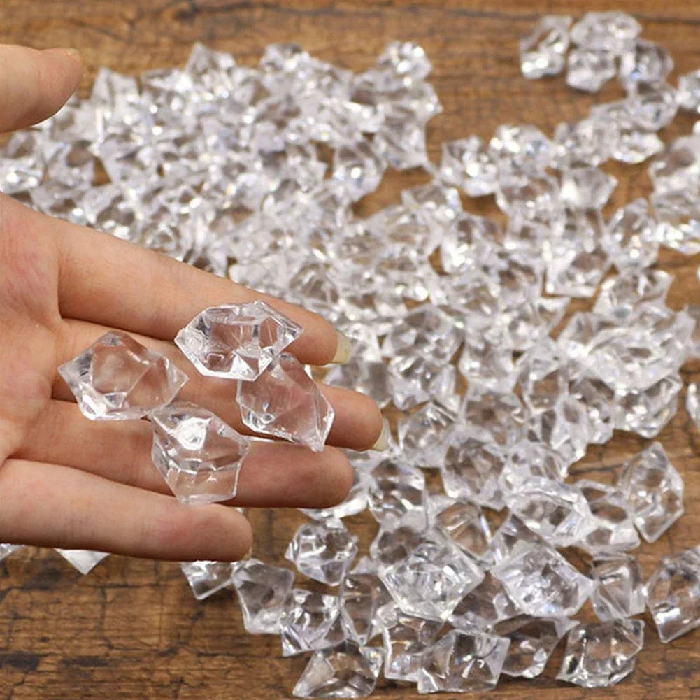 100/200pcs Crystal Transparent Fake Crushed Ice Stones Party Wedding Decorations Vase Acrylic Vase Filler Decoration Crafts Home