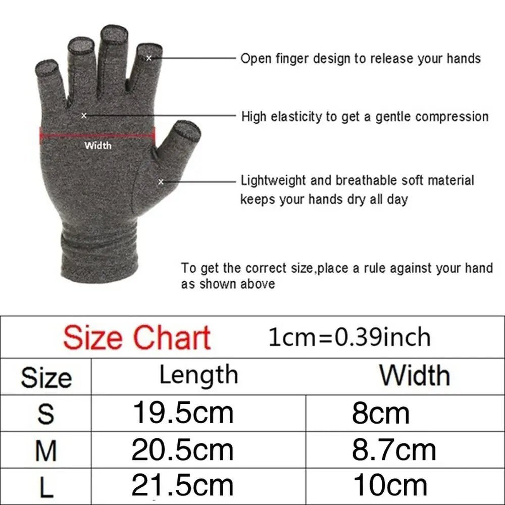 1Pair Compression Arthritis Gloves Wrist Support Joint Pain Relief Hand Brace Gloves Unisex Therapy Wristband Compression Gloves