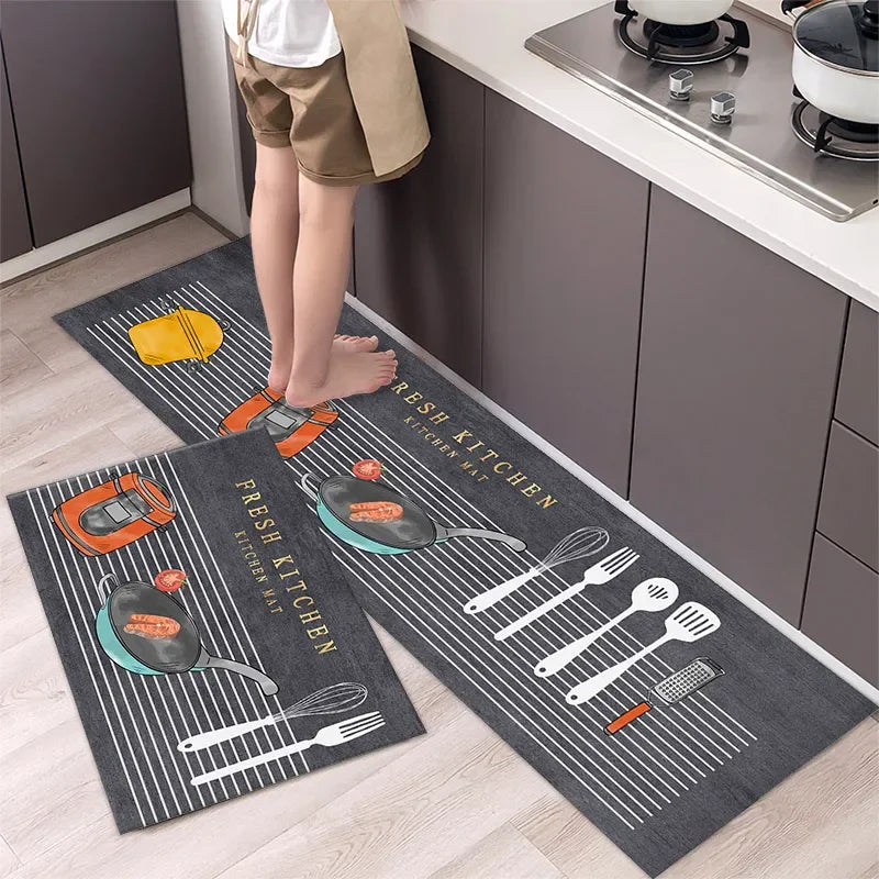 Kitchen Floor Mat Bedroom Living Room Long Bedside Area Rug Hallway Soft Washable Carpet Anti Slip Bathroom Entrance Doormat