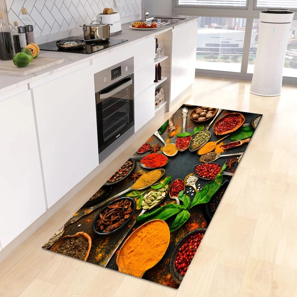 Non-slip Kitchen Mat Crystal Velvet Super Absorbent Floor Mats Kitchen Long Carpets Bathroom Entrance Door Mat Bedroom Long Rugs