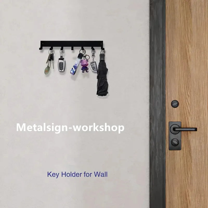 Metal key holder home wall hooks organizer door entryway hallway kitchen wall bedroom decor rack with 7/9 hooks