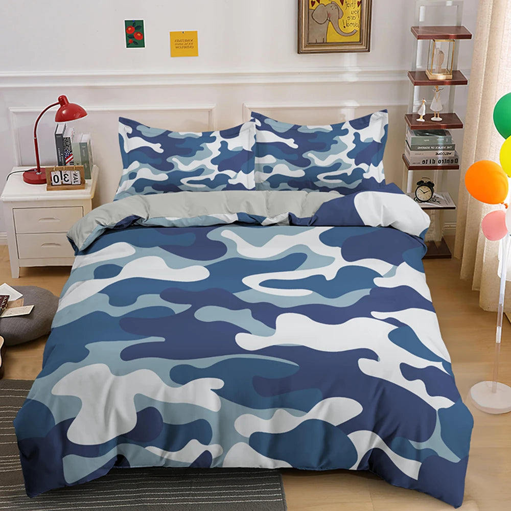 Home Textile Cool Boy Girl Kid Adult Duver Cover Set Camouflage Bedding Sets King Queen Twin Comforter Covers With Pillowcase