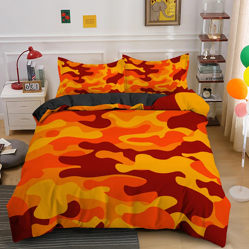 Home Textile Cool Boy Girl Kid Adult Duver Cover Set Camouflage Bedding Sets King Queen Twin Comforter Covers With Pillowcase