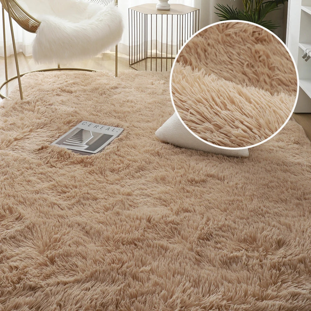 Gray Carpet for Living Room Plush Rug Bed Room Floor Fluffy Mats Anti-slip Home Decor Rugs Soft Velvet Carpets Kids Room Blanket