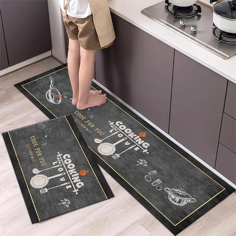 Kitchen Floor Mat Bedroom Living Room Long Bedside Area Rug Hallway Soft Washable Carpet Anti Slip Bathroom Entrance Doormat