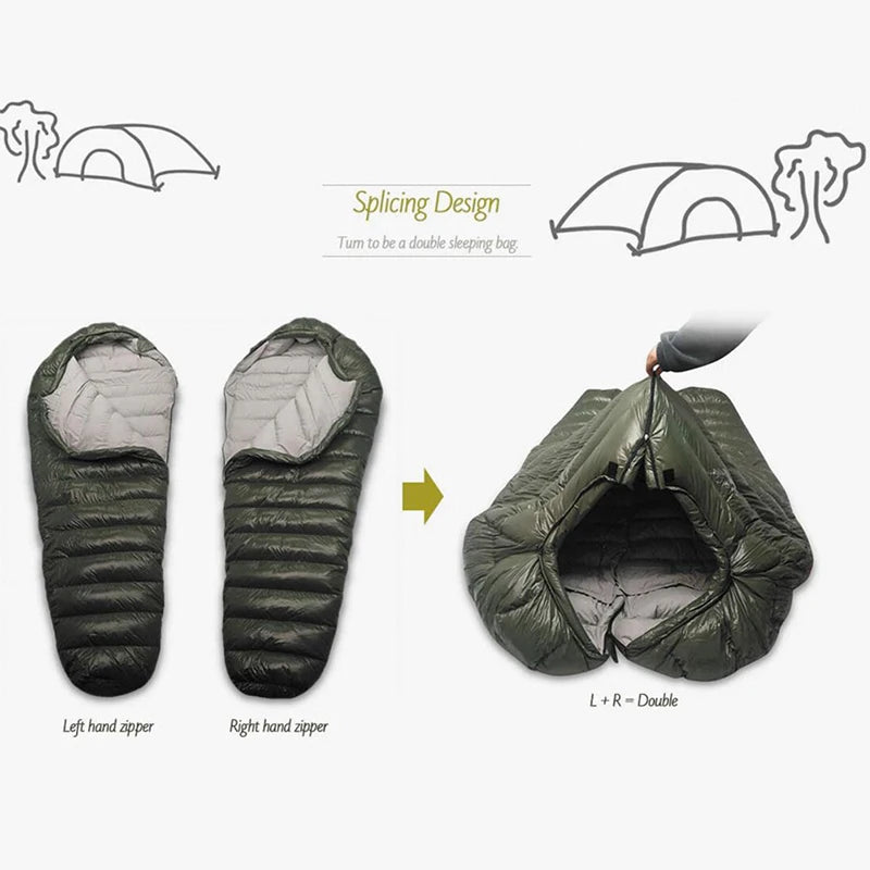 Kamperbox Cold Temperature Winter Sleeping Bag Down Sleeping Bag Winter Camping Equipment