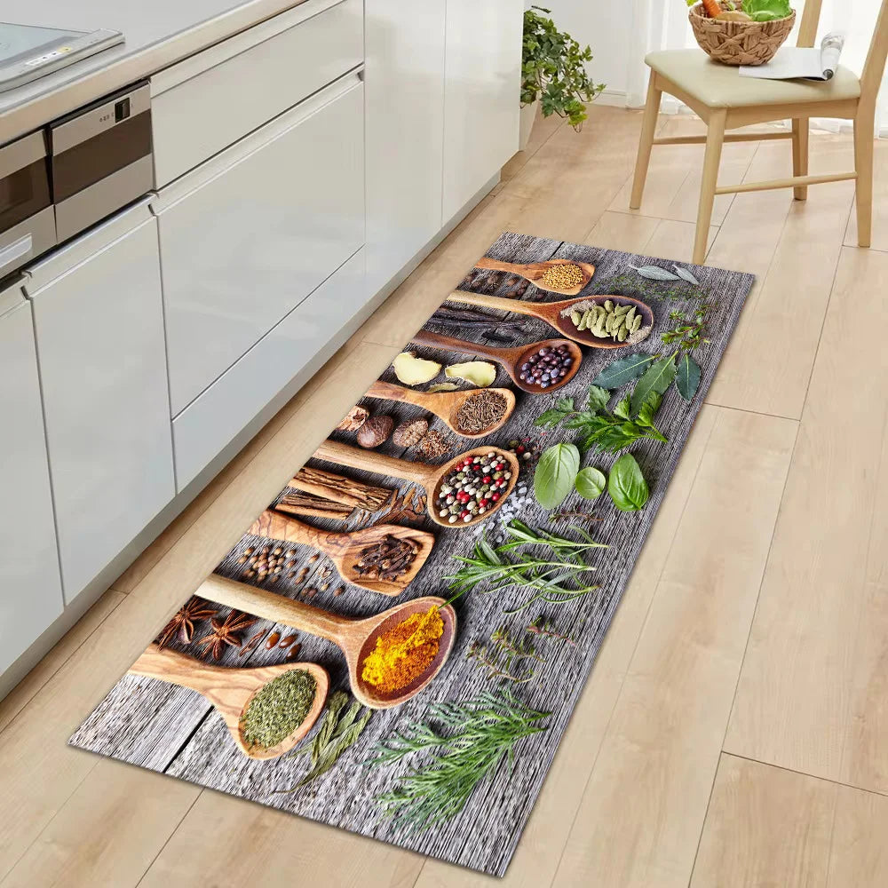 Non-slip Kitchen Mat Crystal Velvet Super Absorbent Floor Mats Kitchen Long Carpets Bathroom Entrance Door Mat Bedroom Long Rugs