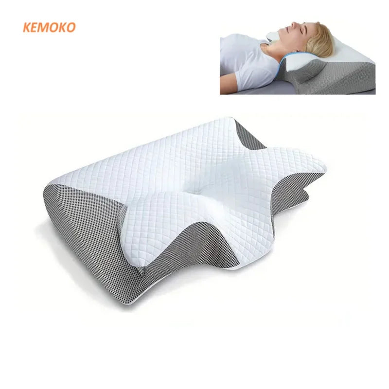 Butterfly Sleep Memory Neck Pillow Slow Rebound Comfort Memory Foam Sleep Cervical Orthopedic Neck Pillow Massage Bed Pillow