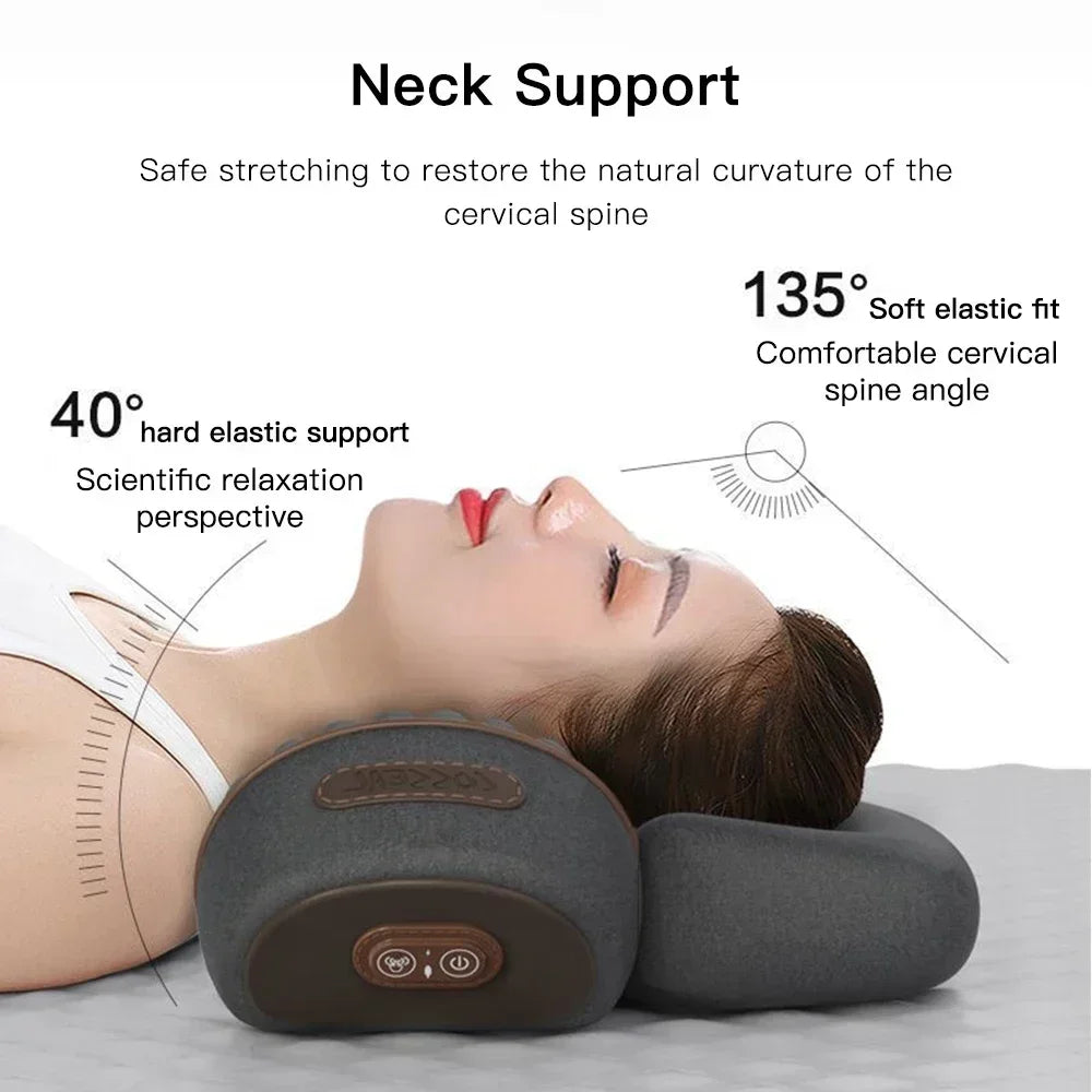 New Neck Cervical Pillow Electric Hot Compress Vibration Massage Neck Traction Relax Sleeping Memory Foam Pillow Spine Support