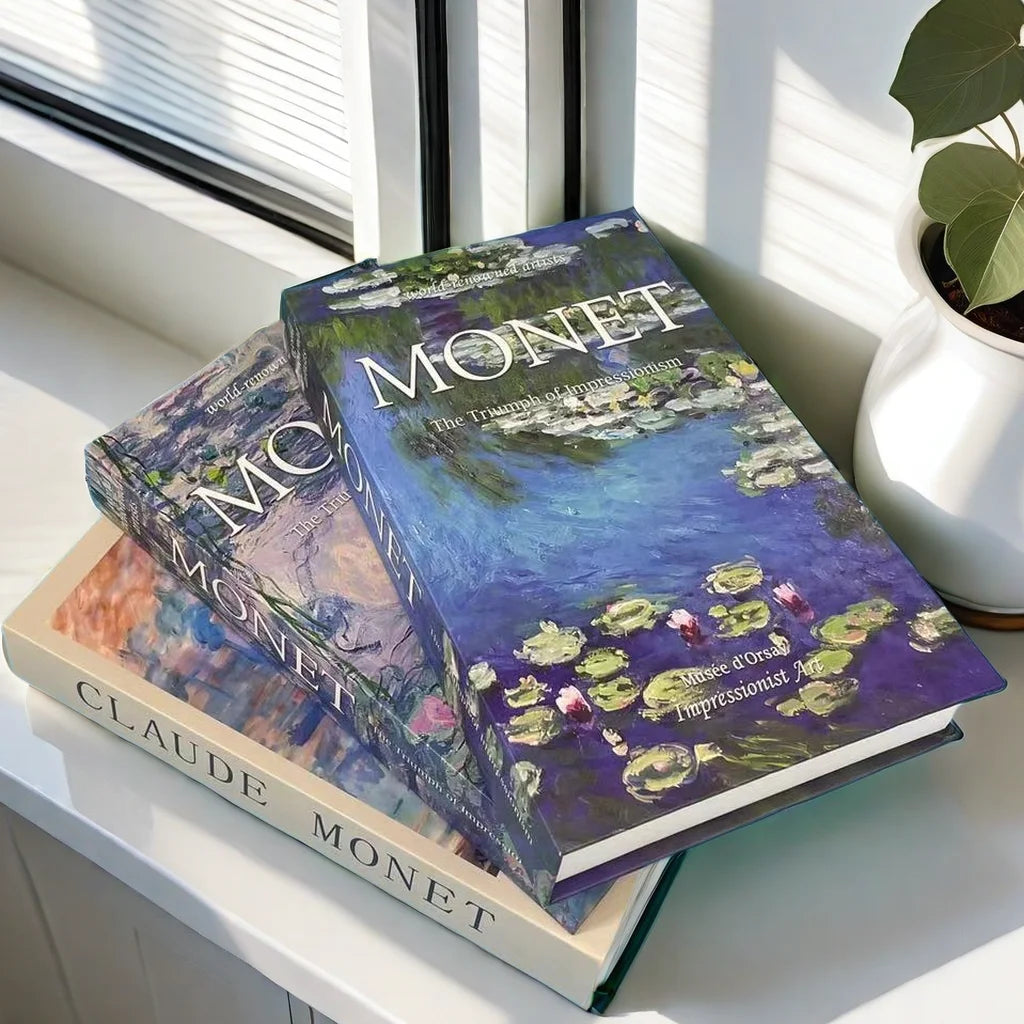 Boho Monet Matisse Luxury Fake Book Storage Box Home Interior Decoration Decorative Books Coffee Table Bedroom Living Room Decor