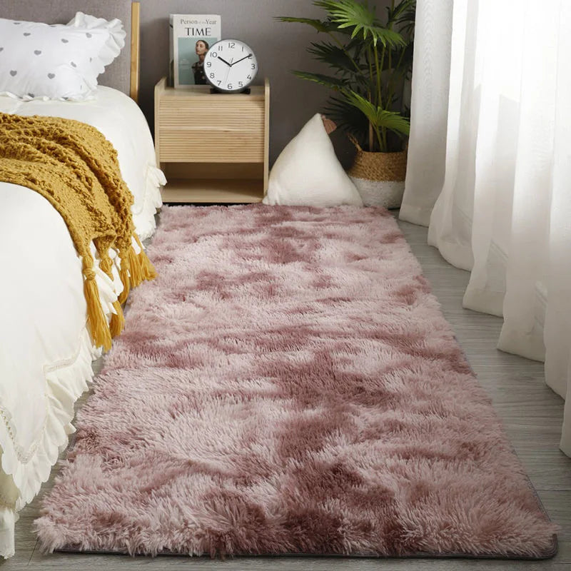 Pink Bedroom Carpet For Children's  Room Cute Girls Floor Soft Mat Living Room Decoration White Fluffy Large Kids Bedside Rugs