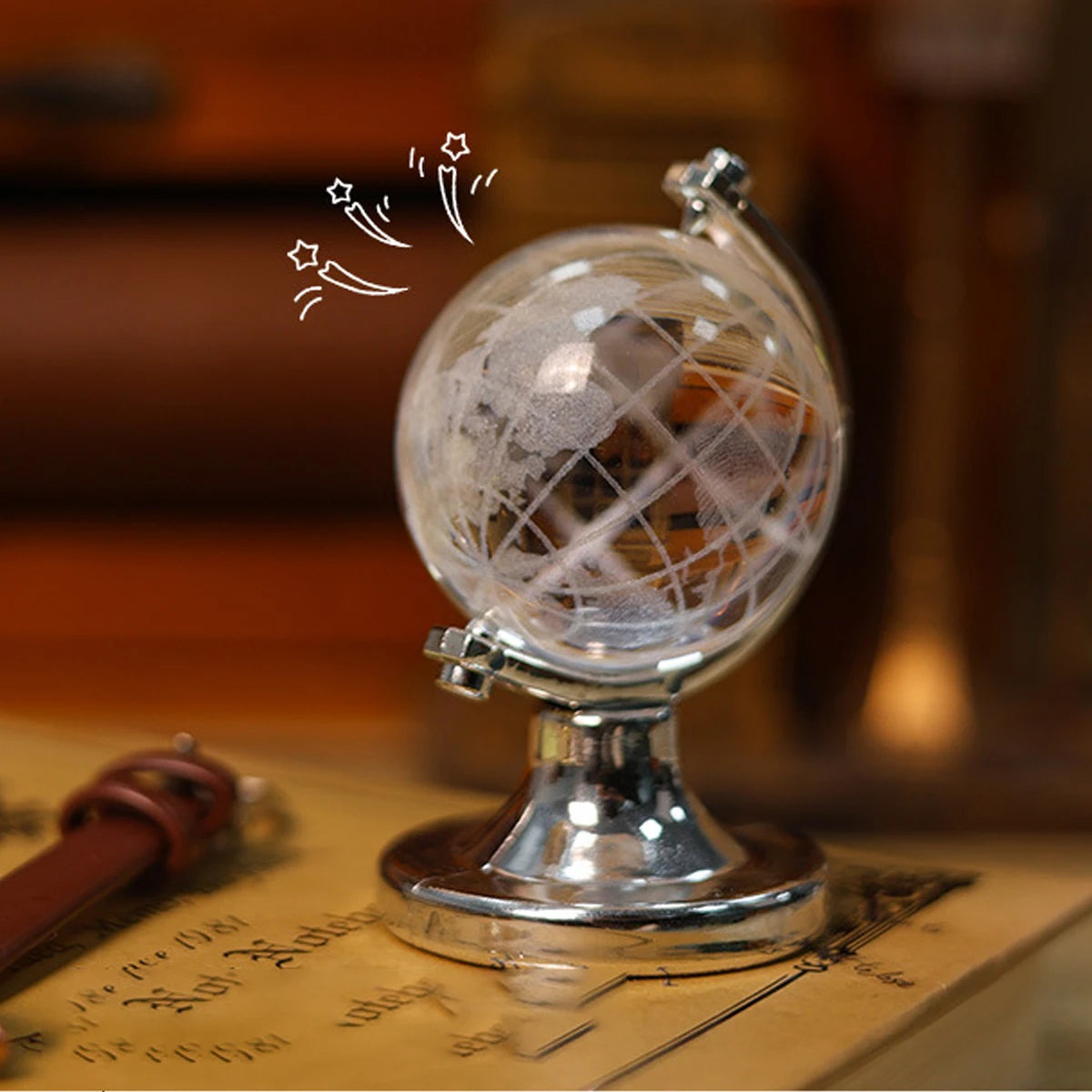 mini crystal globe portable simple world map engraving high borosilicate glass ball table decorative arts and crafts