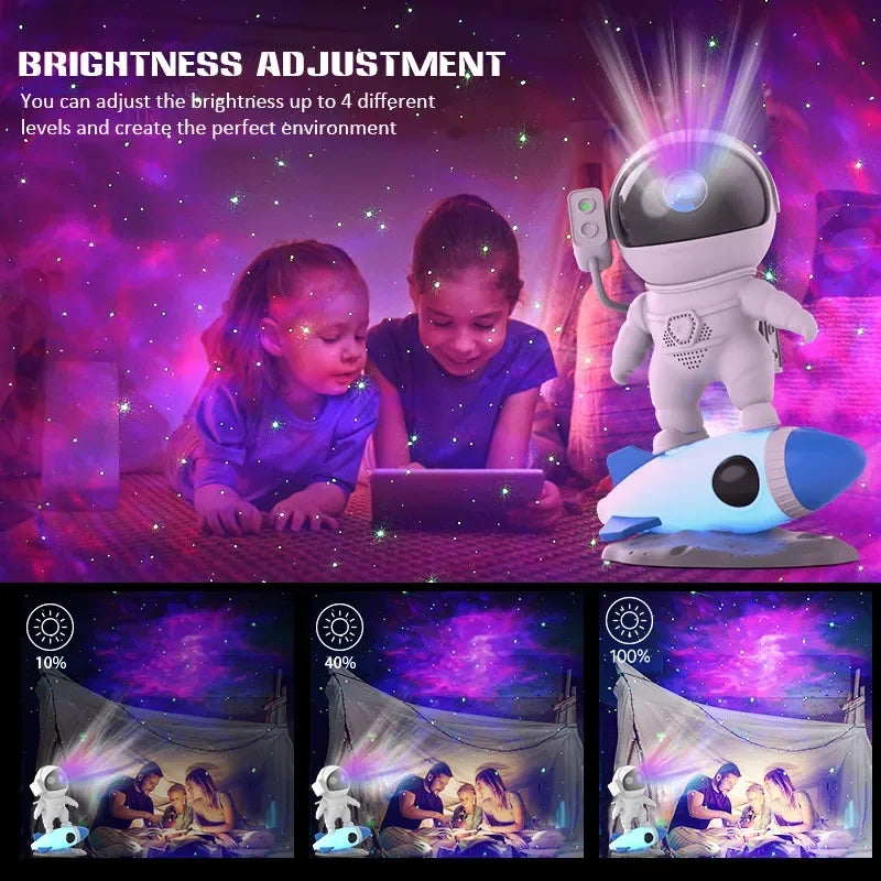 Astronaut Star Galaxy Projector Night Light Timer and Bluetooth Speaker White Noise Night Light Gifts for Christmas Birthday