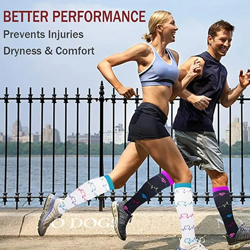 Compression Socks Men Women Running Cycling Football Golf Sports Socks Anti Fatigue Leg Support Pain Relief Venous Stretch Socks