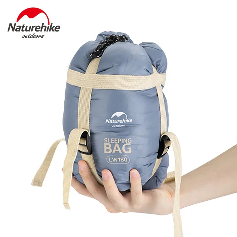 Naturehike LW180 Sleeping Bag Ultralight Waterproof Cotton Sleeping Bag Summer Hiking Camping Sleeping Bag