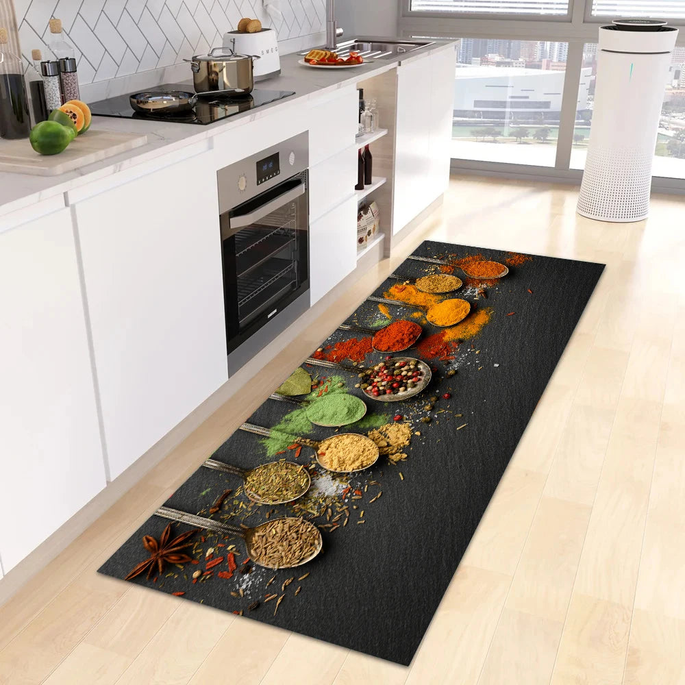 Non-slip Kitchen Mat Crystal Velvet Super Absorbent Floor Mats Kitchen Long Carpets Bathroom Entrance Door Mat Bedroom Long Rugs