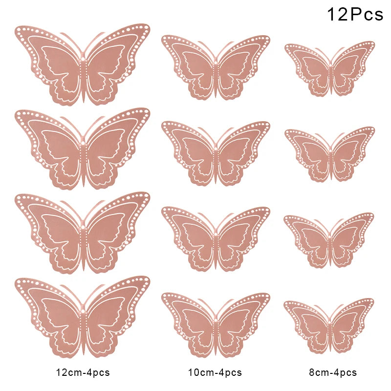 12pcs 3D Butterfly Wall Stickers Self Adhesive Butterfly Wallpaper For Home Living Room Decoration Kids Room Wall DIY Decal