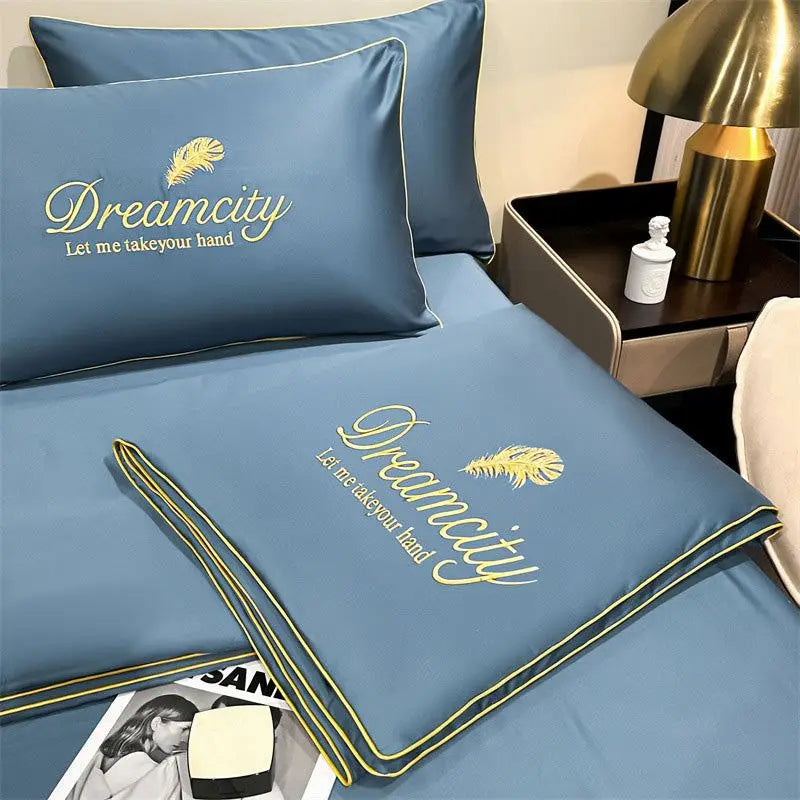 Luxury Embroidery Summer Simple Cool Ice Silk Quilt Breathable Queen Quilts Cooling Comforter Bedding Sets Ice Rayon Blanket