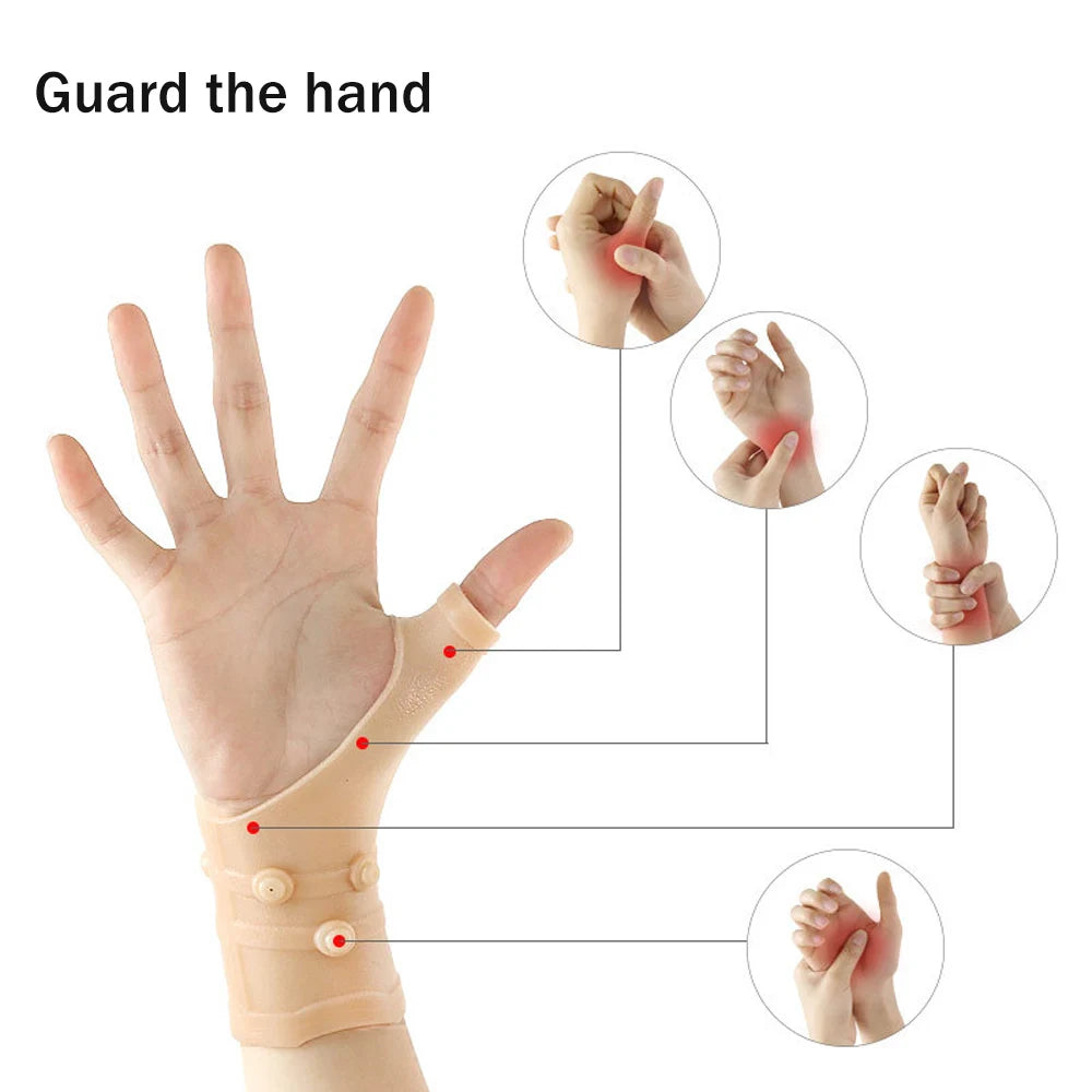 1/2Pcs Magnetic Therapy Wrist Hand Thumb Support Gloves Silicone Gel Arthritis Pressure Corrector Massage Pain Relief Gloves