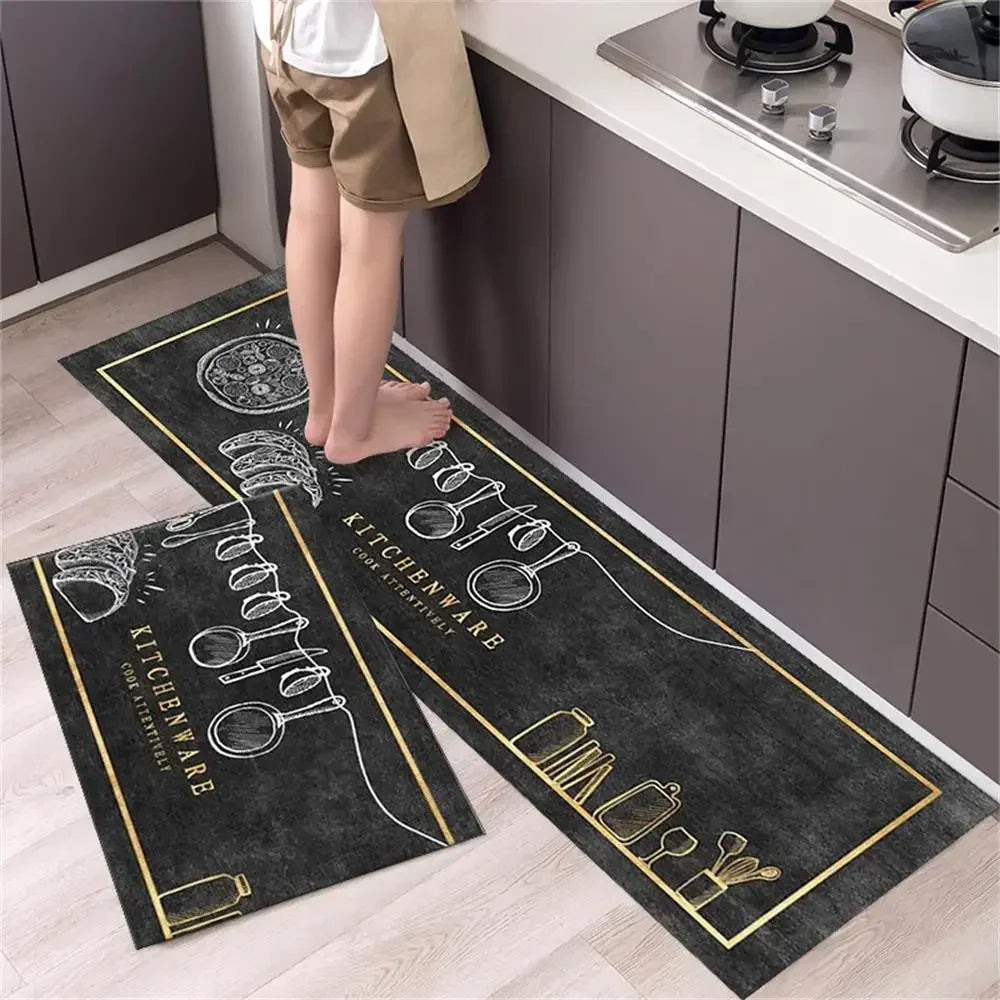 Kitchen Carpet Mats for Floor Anti Slip Bathroom Entrance Doormat Bedroom Living Room Long Bedside Area Rug Soft Washable Carpet