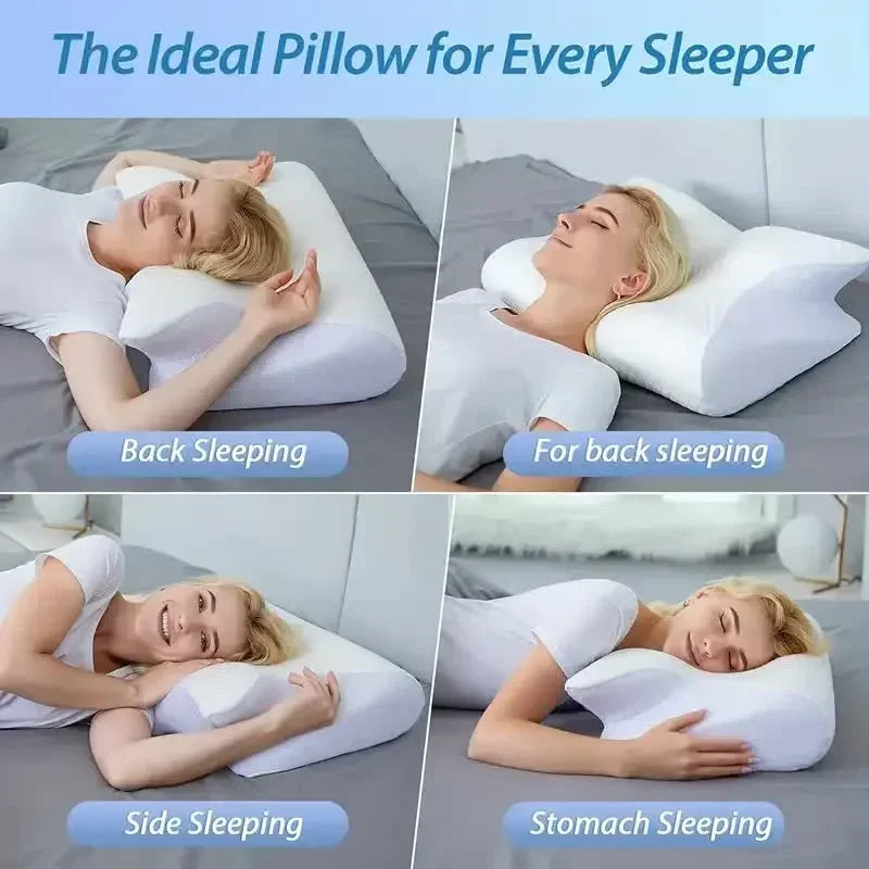 Butterfly Sleep Memory Neck Pillow Slow Rebound Comfort Memory Foam Sleep Cervical Orthopedic Neck Pillow Massage Bed Pillow