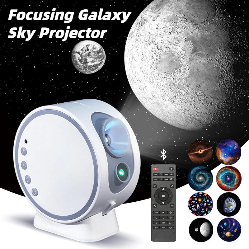 Galaxy Star Sky Projector Night Light With Remote Control White Noise Bluetooth Speaker Aurora Projector LED Light Kids Gifts