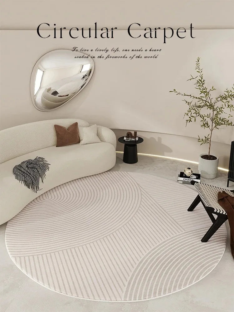 Nordic Style Living Room Large Area Carpet Round Bedroom Bedside Carpet Minimalist Home Decoration Rug Easy Care Balcony Rugs IG