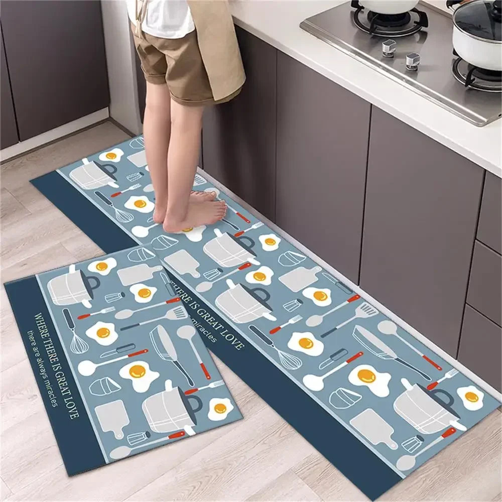 Kitchen Carpet Mats for Floor Anti Slip Bathroom Entrance Doormat Bedroom Living Room Long Bedside Area Rug Soft Washable Carpet