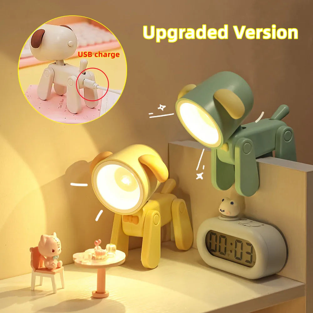 New Mini Night Light USB Rechargeable Table Lamp Cartoon Desktop Ornament Dormitory Bedroom Ambient Light Holiday Children Gifts