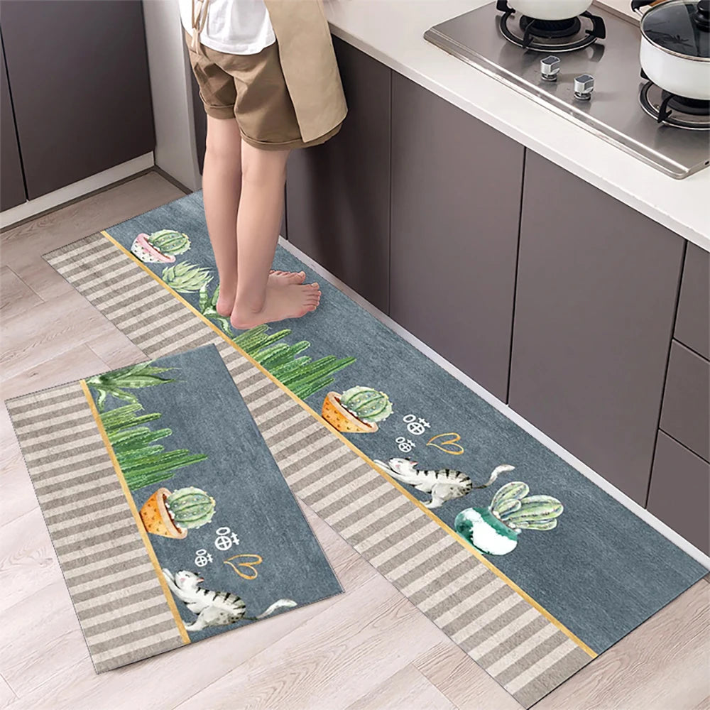 Non-slip Kitchen Mat Long Rugs Crystal Velvet Carpet for Living Room Absorbent Foot Mats Bedroom Doormat Alfombra Small Rugs