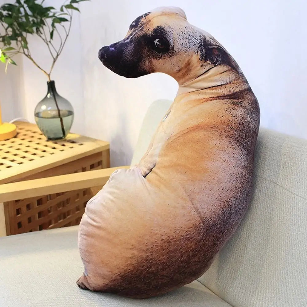 Soft Lifelike Animal Throw Pillow Hound Plush Creative Cushion 3D Dog Pillow Office