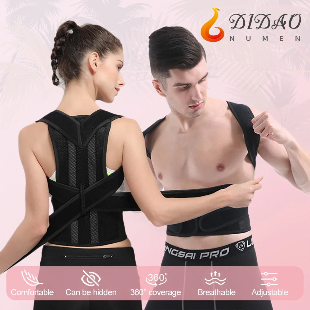 2023 Back Posture Corrector Shoulder Support Belt Upper and Lower Back Pain Relief Improve Spine Clavicle Brace Posture Vest