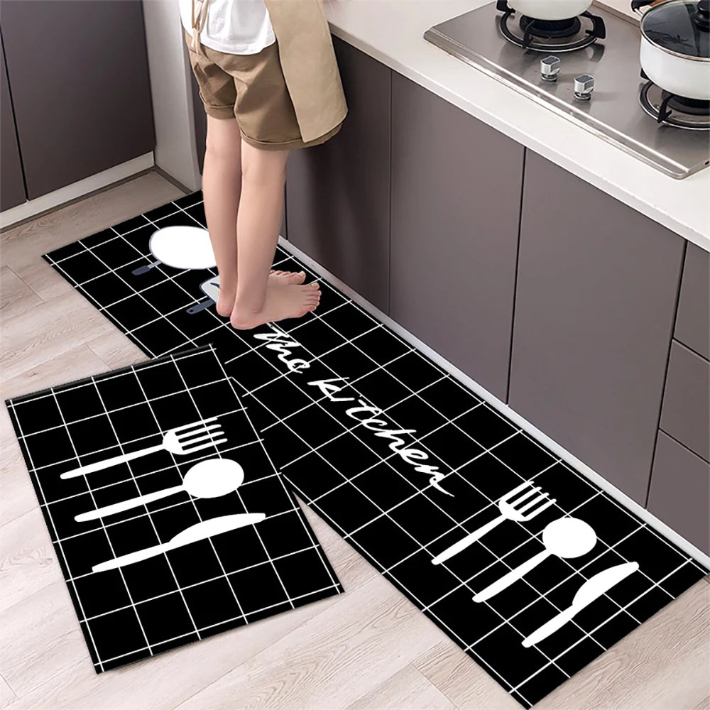 Kitchen Floor Mat Bedroom Living Room Long Bedside Area Rug Hallway Soft Washable Carpet Anti Slip Bathroom Entrance Doormat